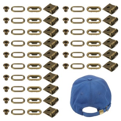 Für Baseball Cap Strap 16er Set Edelstahl Cap Buckle [Bronze]