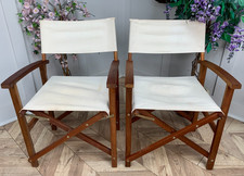 PAIR OF VINTAGE FOLDING WOODEN DIRECTOR
