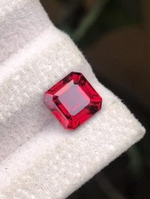 Top Quality Natural 2.65 ct Red Garnet Gemstone ,Asscher Cut Gemstone