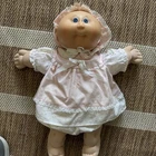 VTG Cabbage Patch Kids Girl Doll Brown Hair Blue Eyes Signed