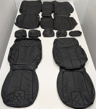 For Hyundai Santa Fe Blue Hybrid 2021-2023 Black Leather Seat Covers Kr203