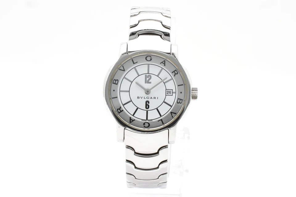 Reloj para mujer vintage [casi como nuevo] BVLGARI Solotempo ST29S esfera blanca plateado 29 mm Foto 4 de 4