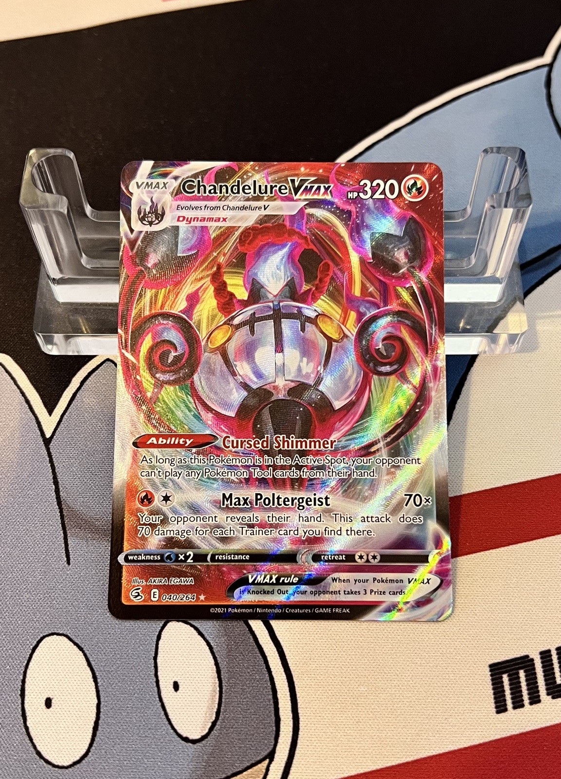 Pokémon TCG Chandelure VMAX Fusion Strike 040/264 Holo Ultra Rare NM
