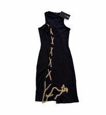 Fashion Nova Black Chain Queen Mini Dress, Size Small, NWT