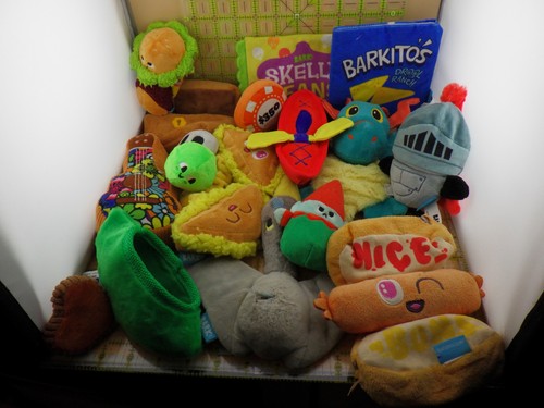 BarkBox Dog Toys Mixed Lot of 17 Plush Squeaker Variety Pack Most Undamaged