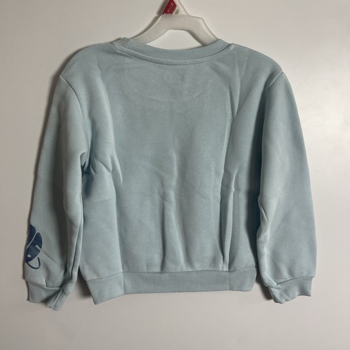 Disney Stitch Sweatshirt Kids Girls Patch Pullover Light Teal Small 6/7 - Picture 6 of 11