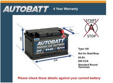 Battery fits FORD GRAND C-MAX FUSION KUGA C-MAX B-MAX ECOSPORT 100 600A