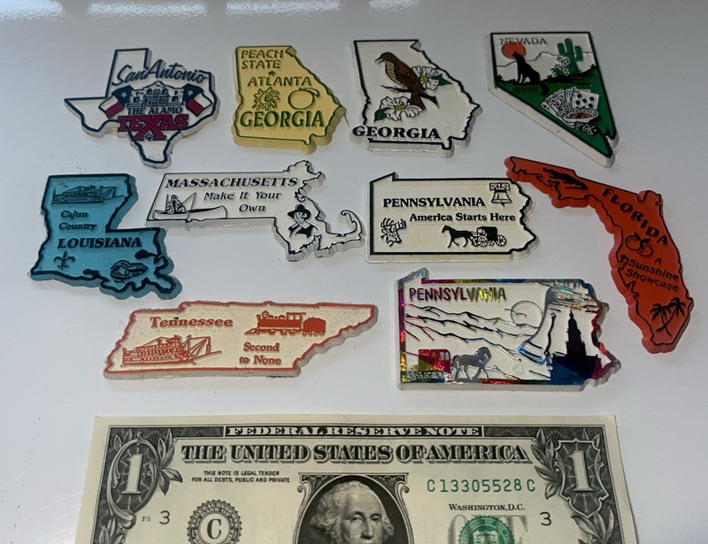 10~Vintage •United States• Refrigerator Magnets * Vacation Destination Magnets