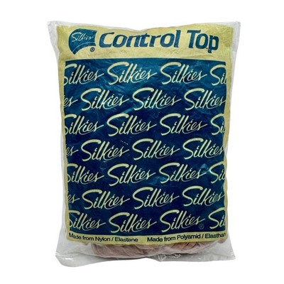 Vintage Silkies Control Top Pantyhose 752 Queen Beige Honey NOS Made in USA