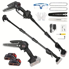 2-in-1 Cordless Pole Saw, 4/6in mini chainsaw