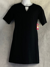 Vince Camuto Women's Solid Short-Sleeve Sheath Dress, Black, Medium