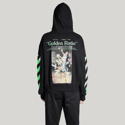 Off White Black Multicolor Pascal Painting Over Hoodie Reprint