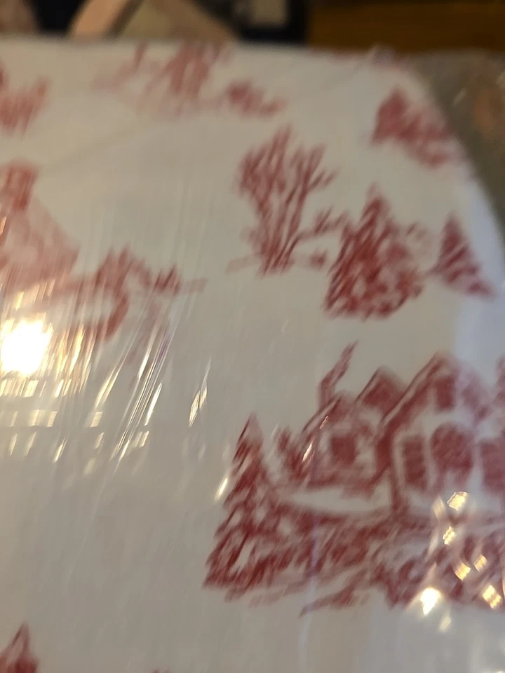 ASPEN holiday KING Sheet set Turkish Flannel Christmas village toile 100 cotton - Image 3 of 4