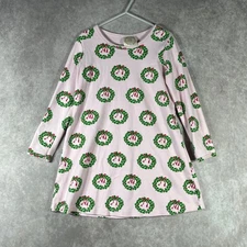 Beaufort Bonnet Polly Play Dress Girls 7 Pink Green Deck The Halls Bows & Holly