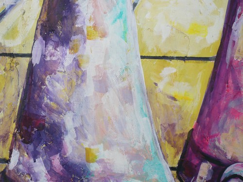 ELIZABETH GORCEY EXPRESSIONISM OIL VINTAGE PAINTING CHESS SURREAL - Picture 8 of 12