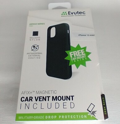 Evutec iPhone 12-Mini Green Ballistic Nylon Phone Case And Car Mount New