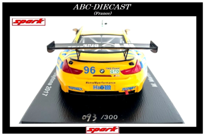 BMW M6 GT3 N°96 Turner Daytona 2017 - Spark 1:43 - Résine - Série Limitée 093/300