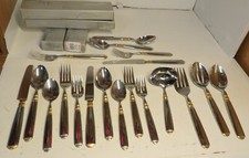 RARE Mikasa Carlise Gold Flatware Japan Gloss...