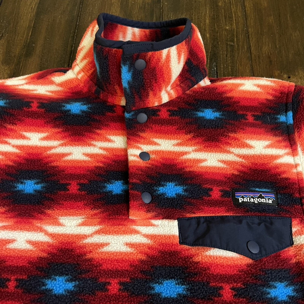 Patagonia Synchilla Snap T Fleece Pullover Aztec Print | eBay