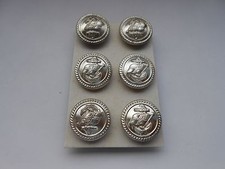 six Shaw and Saville shipping  line buttons   silver finish  made in England