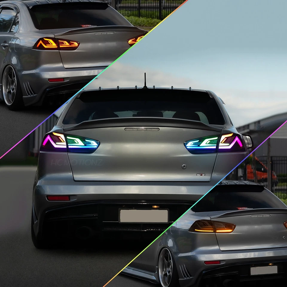 Lanternas traseiras LED RGB para Mitsubishi Lancer EX EVO 2008-2017 lâmpadas traseiras fumê - Imagem 3 de 4