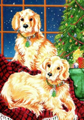 Weihnachtskarte 'Merry Christmas From The Dog' – Premium-Leinenkarton, 210 X 148 Mm, Mit Umschlag