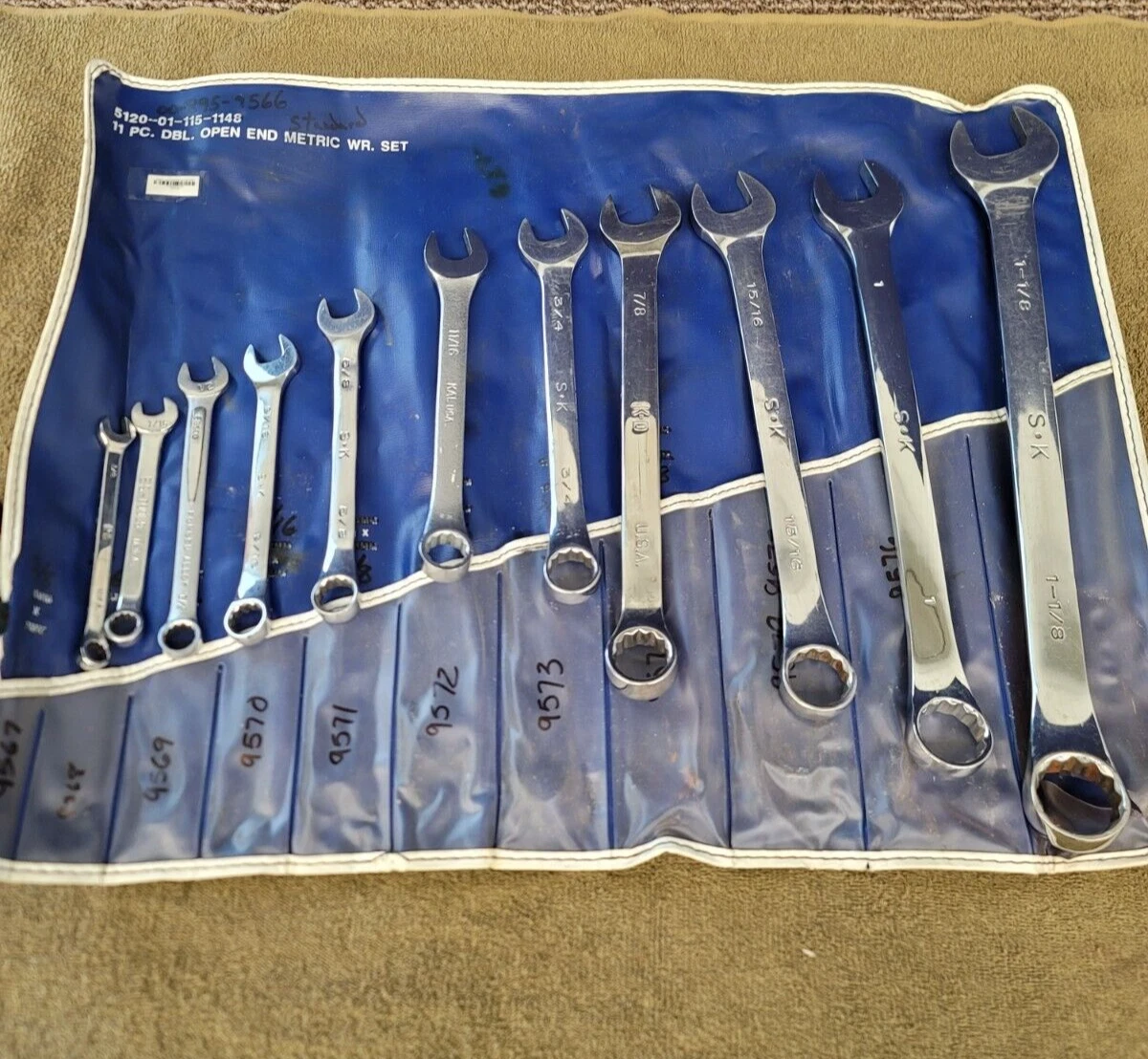 SK KD Easco Combination Wrench Set Sae 3 8 7 16 5 8 1 2 3 4 7 8 15