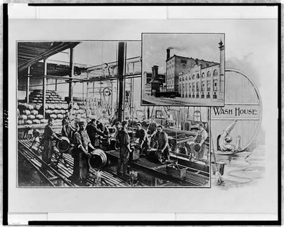 Wash House,Schlitz Brewing Company,Milwaukee,Wisconsin,Kegs,Brewery,Beer,c1900