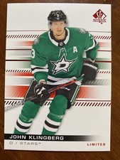 19-20 UD SP Authentic Hockey Red Limited 58 John Klingberg