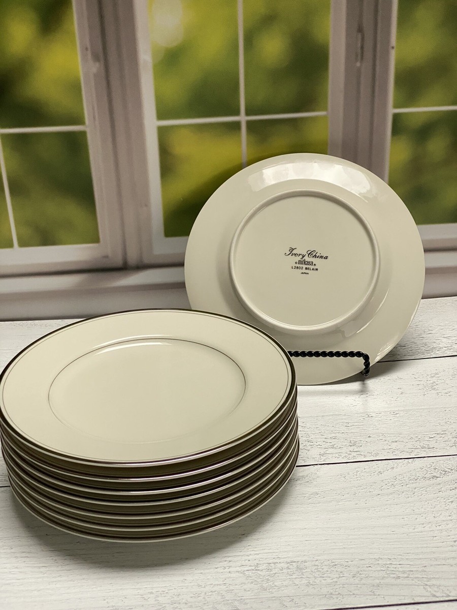 Vtg Set of Mikasa Belair Salad Plate L2802 Ivory China Japan