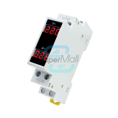 AC80-500V 1-100A DIN Rail Single-Phase Digital Display Voltage Current Meter
