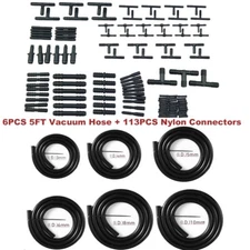 6Pcs 5Ft Car Vacuum Hose Line Pipe Kit +113 Connectors Automotive Replacement