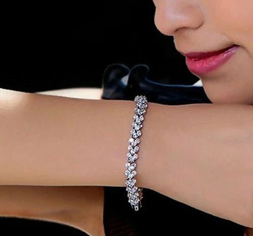 Tennis Armband Sport Zirkonia Strass Silber Gold Cubic Damen Mode Schmuck - Bild 2 von 4