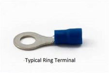 6 AWG Ring Terminal Nylon Insulated Blue 3/8 ...