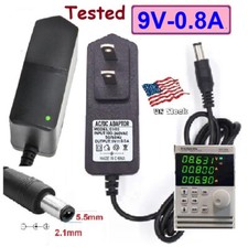 9V 0.8A AC/DC Adapter Power Supply for Home Electrics with 5.5x2.1mm DC Plug