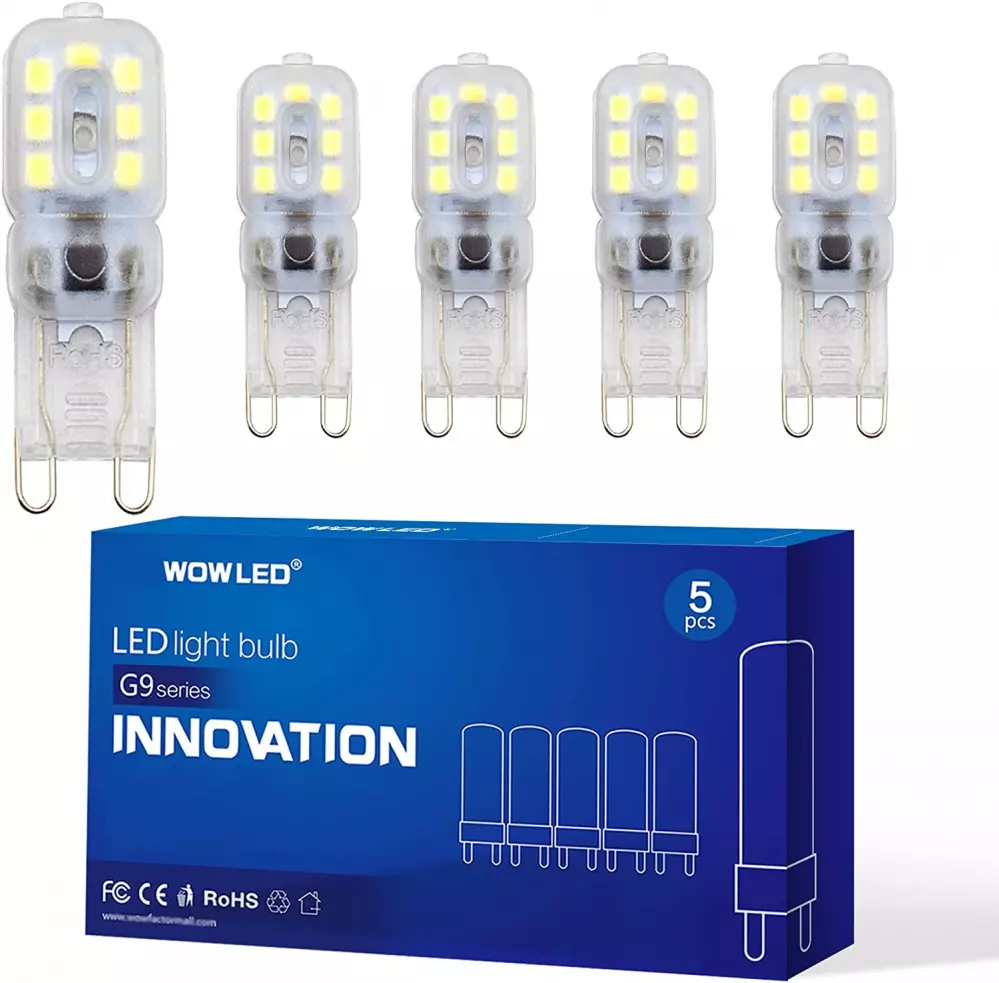 WOWLED G9 LED Light Bulb Equivalent 30W 3W Cool White 230 Lumen