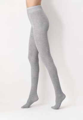 OROBLU OPAQUE LYOCELL COMFORT TOUCH TIGHTS GREY MELANGE SIZE S/M NWT