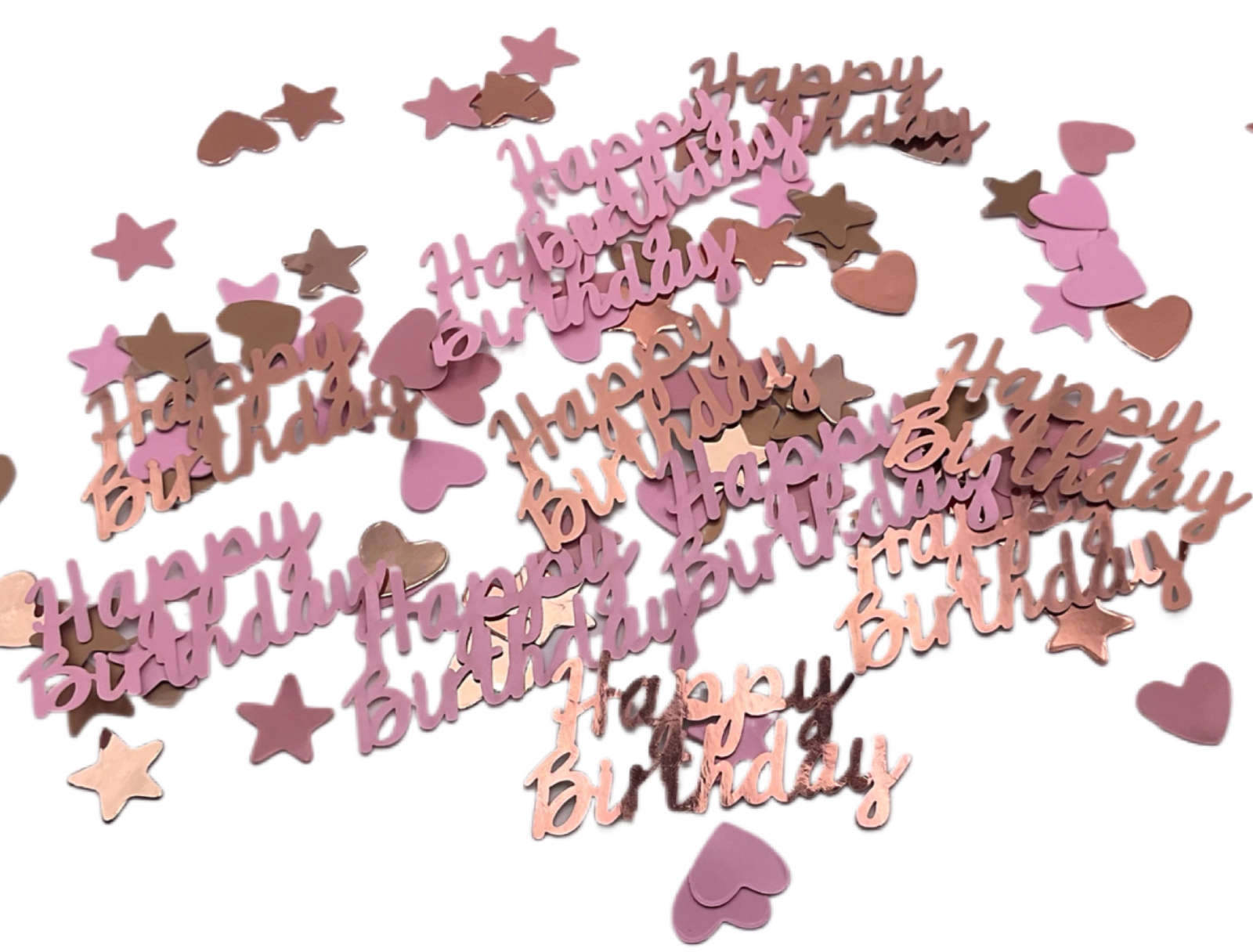 Happy Birthday Rose Gold Coloured Table Confetti. Rose Gold Party