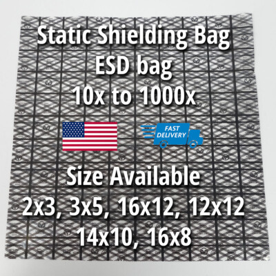 10x to 1000x Premium ESD Anti-Static Shielding Bags Open Top 2'' - 16'' X 3'' - 14''
