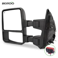 Driver Side Manual Tow Mirror For 08-16 Ford F250-F550 Super Duty Smoke Signal