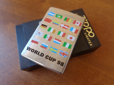 VERY RARE 1997 LIMITED ZIPPO FOOTBALL SOCCER FIFA FLAGS WORLD CUP