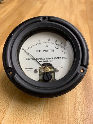 VINTAGE NOS ELECTRO IMPULSE LABORATORY US NAVY RF WATT METER 0-6 1.5 STEAMPUNK