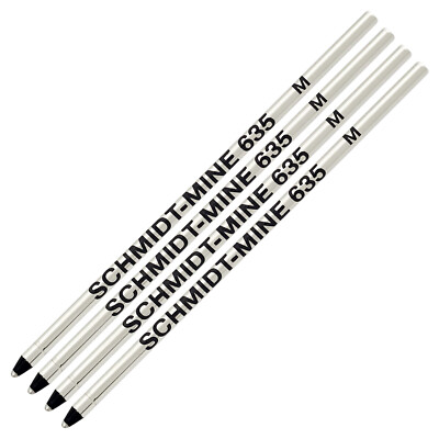 4X-Schmidt 635 Mini D1 Ball Pen Refill Black Medium (Lamy M21-Cross Multi-Functi