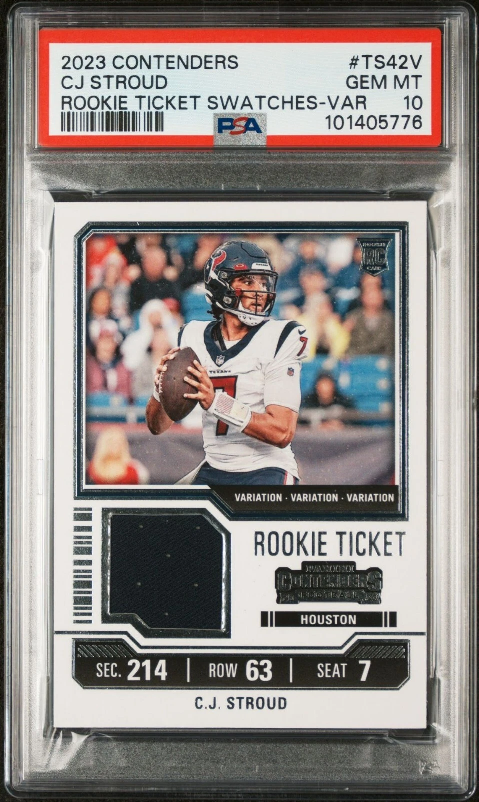 CJ Stroud Panini Contenders Rookie Ticket Swatches #TS42V Variation