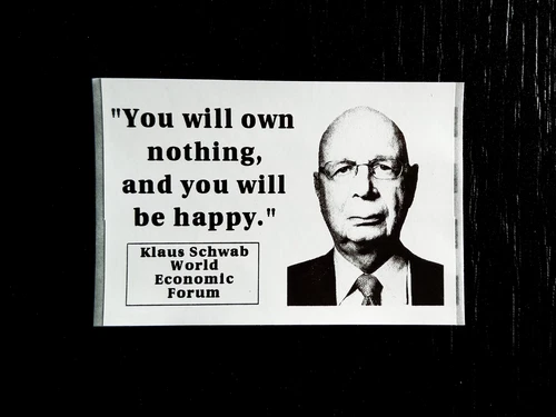 "You will own nothing..." - Sticker Packs (25-1000) Schwab WEC The Great Reset - Picture 1 of 1