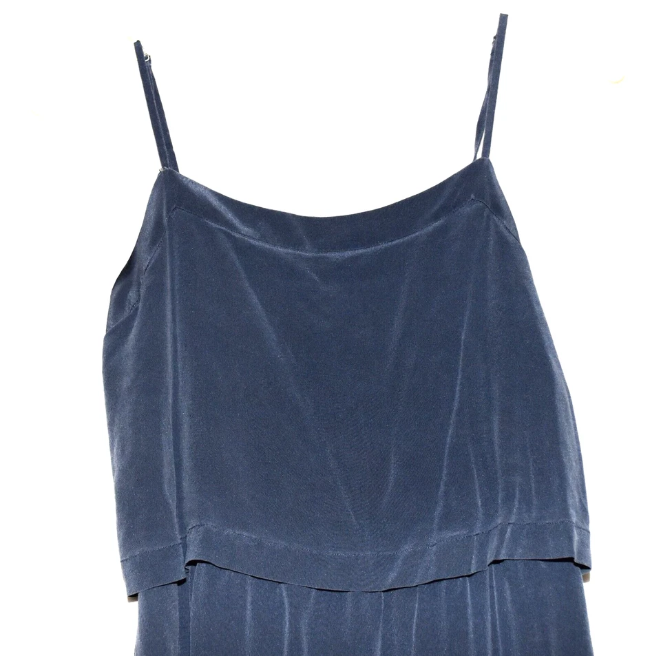 Madewell Blue Silk Chiffon Adjustable Spaghetti Strap Pullover Dress Size 4 - Image 2 of 4
