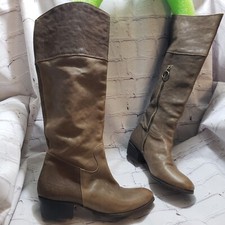 Fiorentini Baker Riding Boots Kneehigh Colorblock Leather Brown Olive Size 37