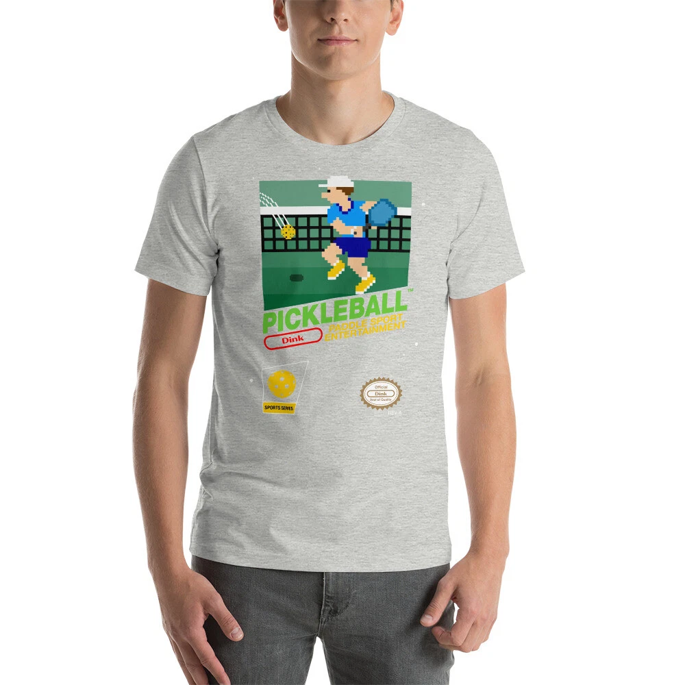 PICKLEBALL Pickle Ball Paddle Jersey Tee 8-bit Nintendo Pixel Art Unisex T-Shirt