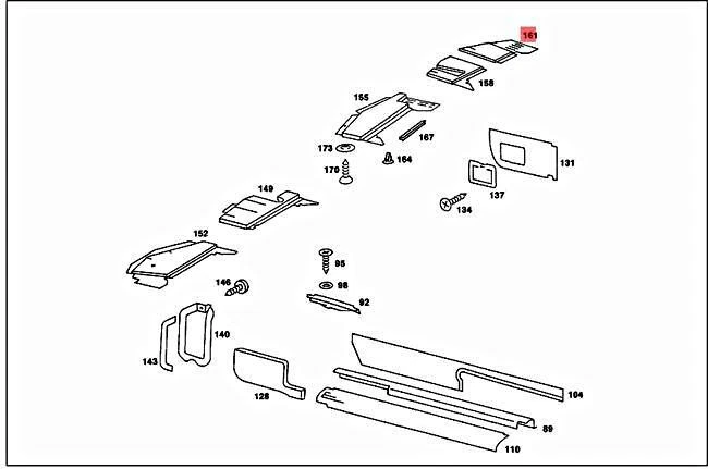 Genuine MERCEDES SL SLC C107 R107 COVER BELOW INSTRUMENT RIGHT  