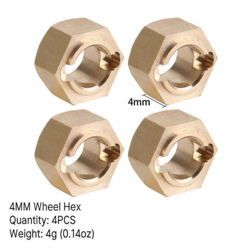 INJORA 7mm Brass Wheel Hex Hub Extenders for FMS FCX24 FCX18 (FCX24-07) - Picture 2 of 7